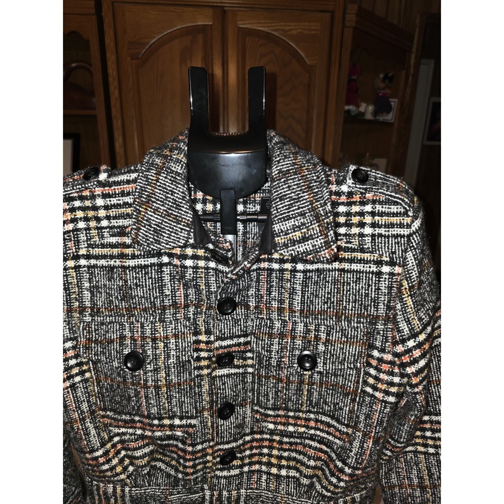 Free‎ People Slouchy Eisenhower Jacket. Size Small. Black Combo Plaid Pattern...